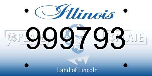 999793 Illinois License Plate