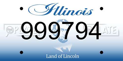 999794 Illinois License Plate