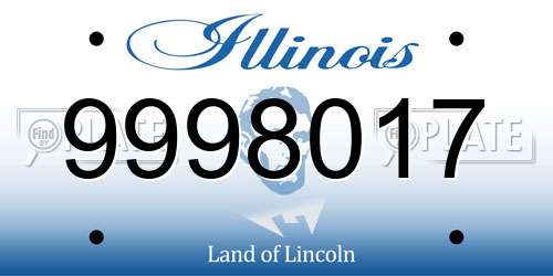 9998017 Illinois License Plate