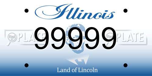 99999 Illinois License Plate