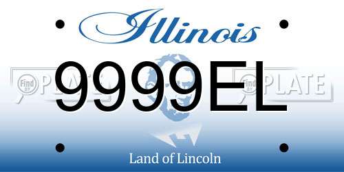9999EL Illinois License Plate