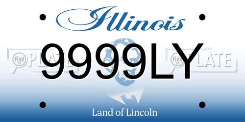 9999LY Illinois License Plate