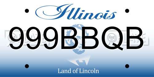 999BBQB Illinois License Plate