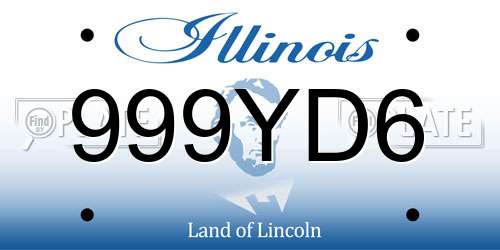 999YD6 Illinois License Plate