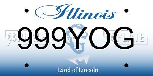 999YOG Illinois License Plate