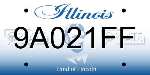 9A021FF Illinois License Plate