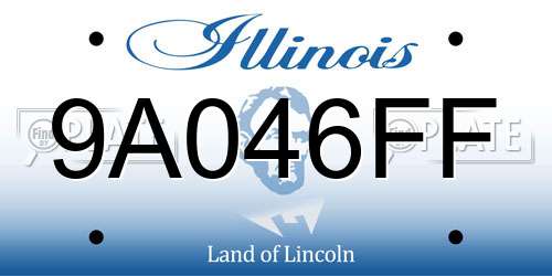 9A046FF Illinois License Plate