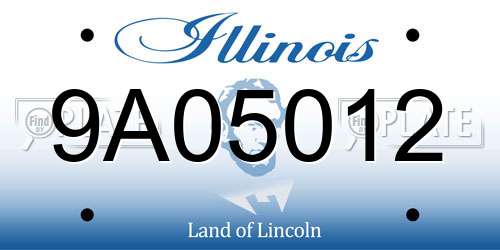 9A05012 Illinois License Plate