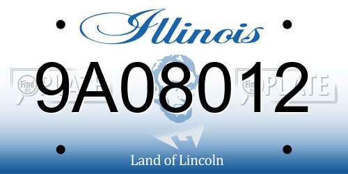 9A08012 Illinois License Plate