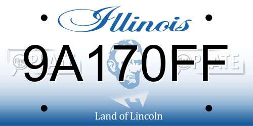 9A170FF Illinois License Plate