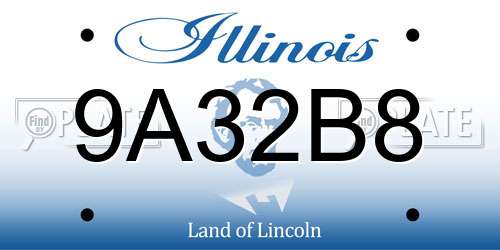 9A32B8 Illinois License Plate