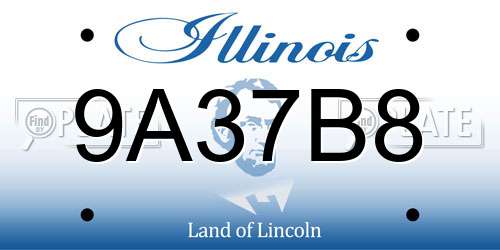 9A37B8 Illinois License Plate