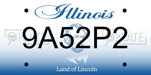 9A52P2 Illinois License Plate