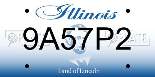 9A57P2 Illinois License Plate