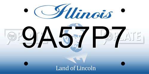 9A57P7 Illinois License Plate