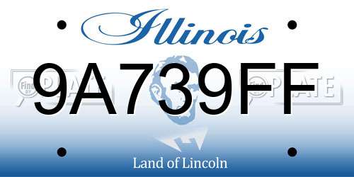 9A739FF Illinois License Plate