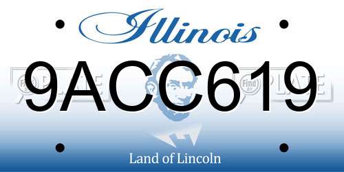 9ACC619 Illinois License Plate