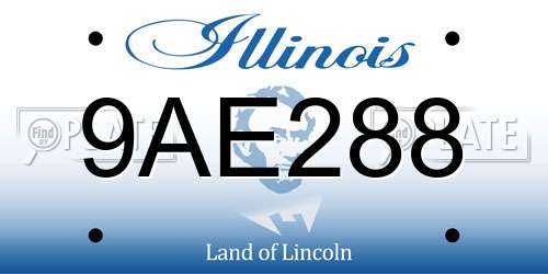 9AE288 Illinois License Plate