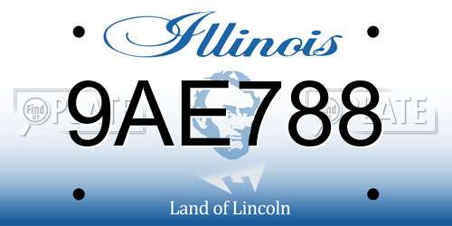 9AE788 Illinois License Plate