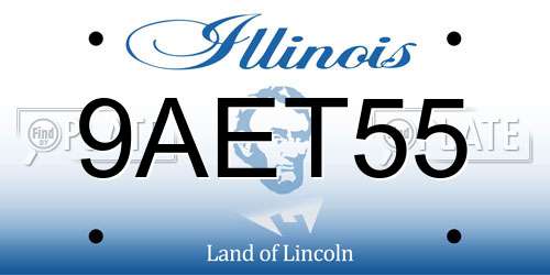9AET55 Illinois License Plate