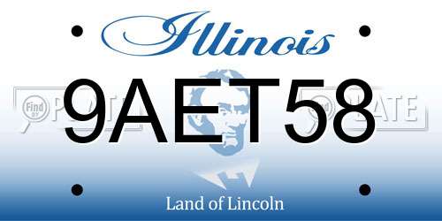 9AET58 Illinois License Plate