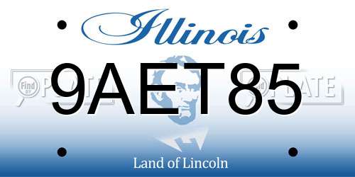 9AET85 Illinois License Plate