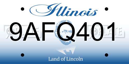 9AFQ401 Illinois License Plate