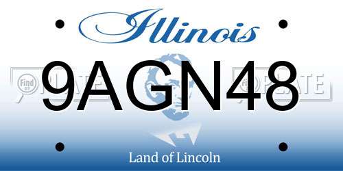 9AGN48 Illinois License Plate