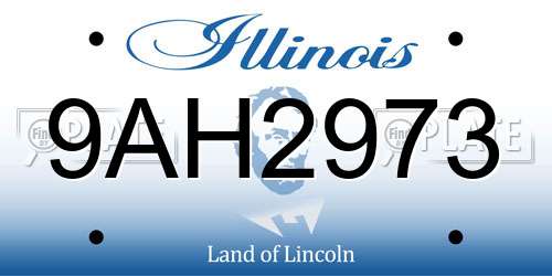9AH2973 Illinois License Plate