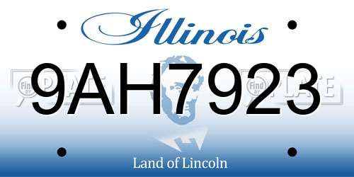 9AH7923 Illinois License Plate