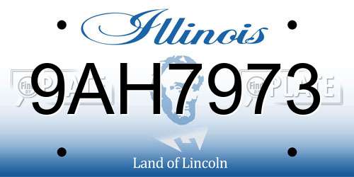9AH7973 Illinois License Plate