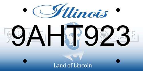 9AHT923 Illinois License Plate