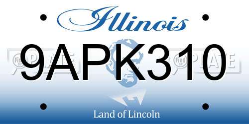 9APK310 Illinois License Plate