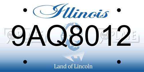 9AQ8012 Illinois License Plate