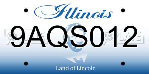 9AQS012 Illinois License Plate
