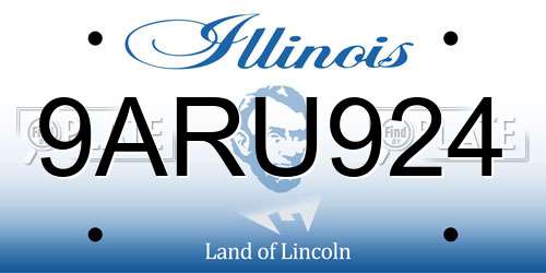 9ARU924 Illinois License Plate