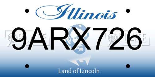 9ARX726 Illinois License Plate