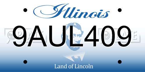 9AUL409 Illinois License Plate