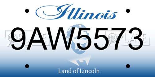 9AW5573 Illinois License Plate