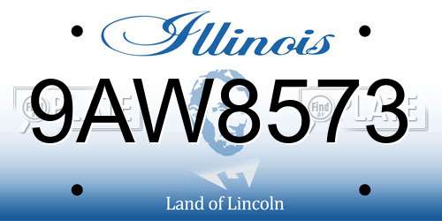 9AW8573 Illinois License Plate