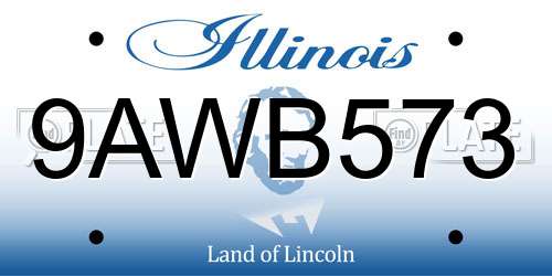 9AWB573 Illinois License Plate