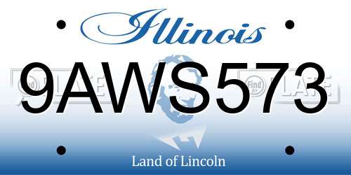 9AWS573 Illinois License Plate