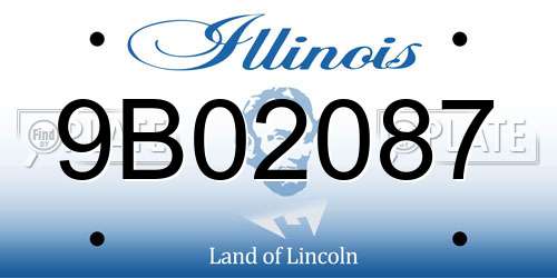 9B02087 Illinois License Plate