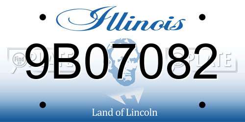 9B07082 Illinois License Plate