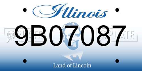 9B07087 Illinois License Plate