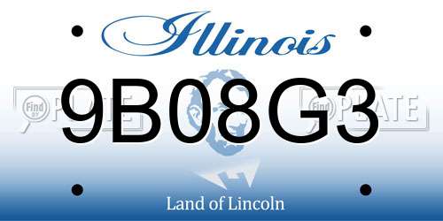 9B08G3 Illinois License Plate