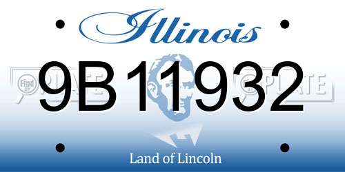 9B11932 Illinois License Plate