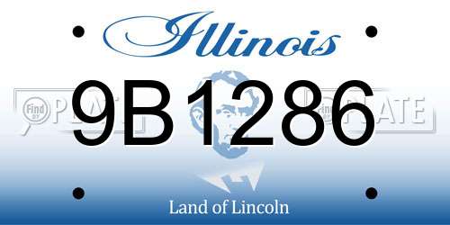 9B1286 Illinois License Plate