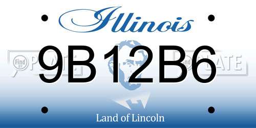 9B12B6 Illinois License Plate