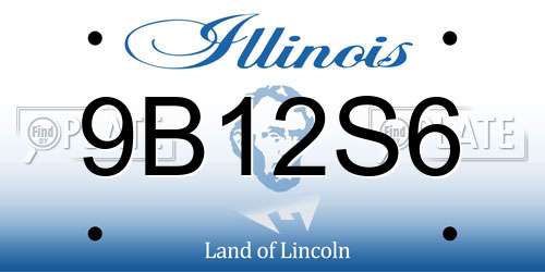9B12S6 Illinois License Plate